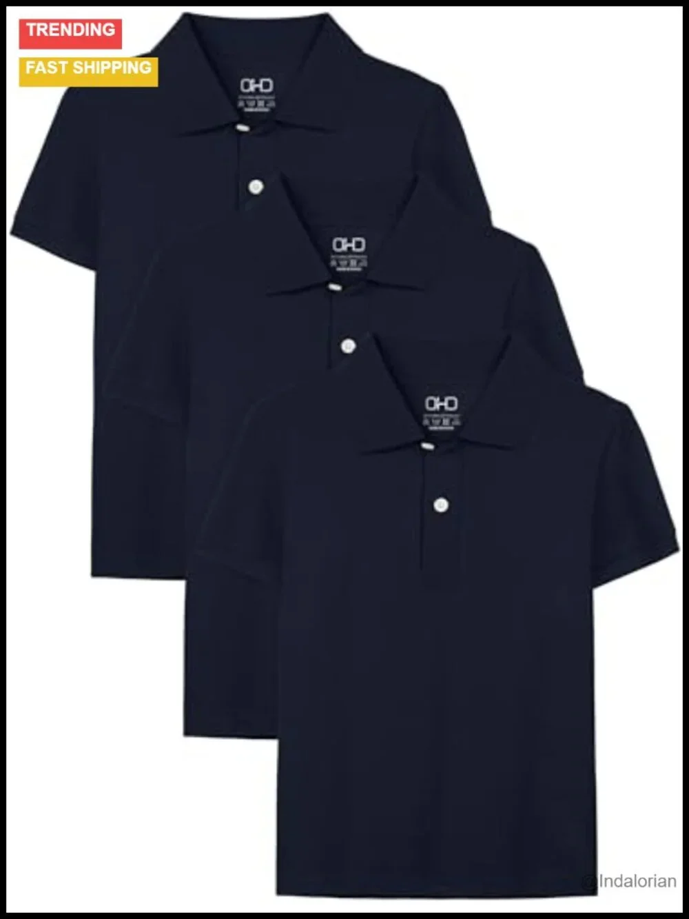 3-Pack Boys Cotton Polo Shirts School Uniform Short Sleeve